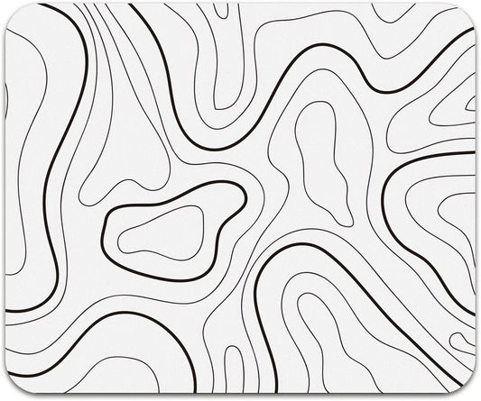 Topographic Contour Mouse Pad, Minimalist Topographic Map Mouse Pad for Laptop Wireless Mouse Home Office Travel, Home Office Work 9.5X7.9 Inch (24X20X0.3Cm)